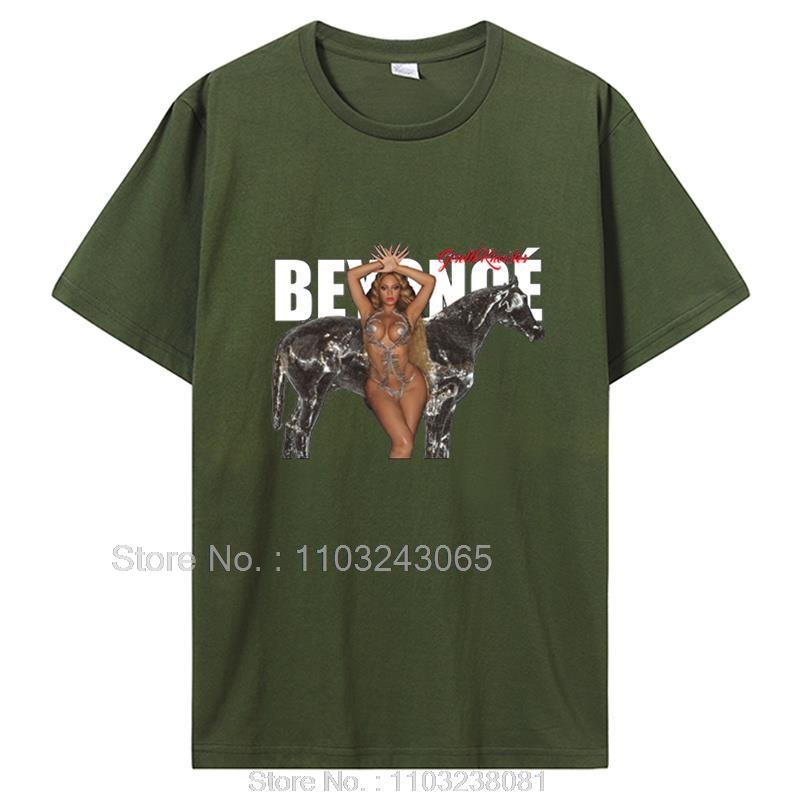Retro Beyonce Renaissance Printed TShirt Pop Singer New Album Tshirt For Fans Cotton Unisex Women Unisex Tops Tee Streetwear