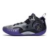 Li Ning Shadow 3 Cushioning Slip Resistant Abrasion Resistant Low Top Performance Basketball Shoes Men's Black Purple ABPR049-5