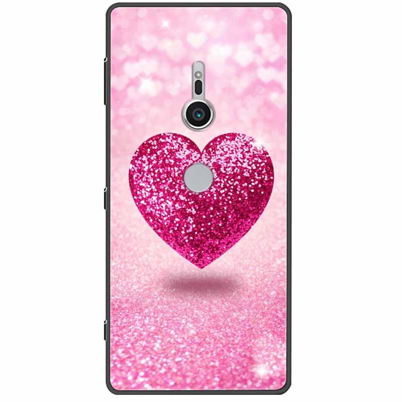 Cute Paint Cover For Sony Xperia XZ3 XZ2  XZ1 XA2 XA1 Ultra Plus Compact Premium Case Black Silicone TPU Coque Shockproof Capa