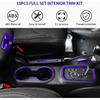18PCS Full Set Interior Trim Kit For Jeep Wrangler JK JKU 2011-2018 4 Door,Center Console Door Handle Side Outlet Cup Holder Gear Cover Trim (Purple)