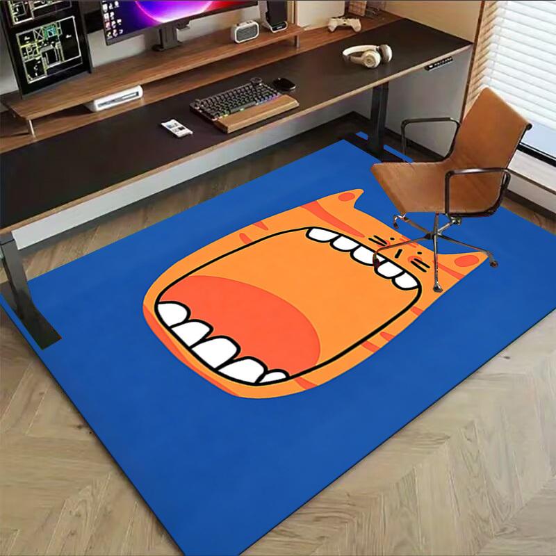 1PC Cat Mouth Extra Large Non Slip Floor Carpet, Office, Family, Bedroom Large Area Rug Indoor Rugs, Vibrant Colors