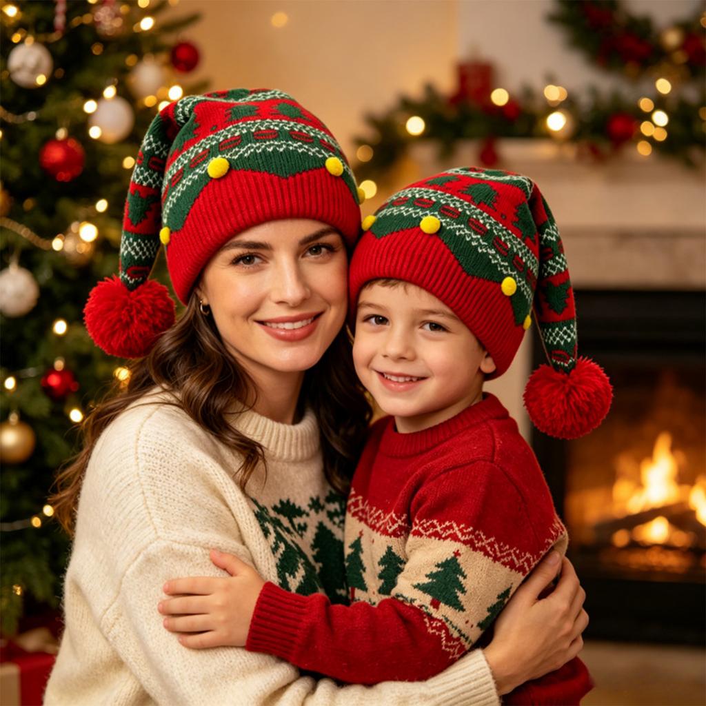 Unisex Christmas Hat for Men and Women, Warm Winter Santa Hat for Holiday Party