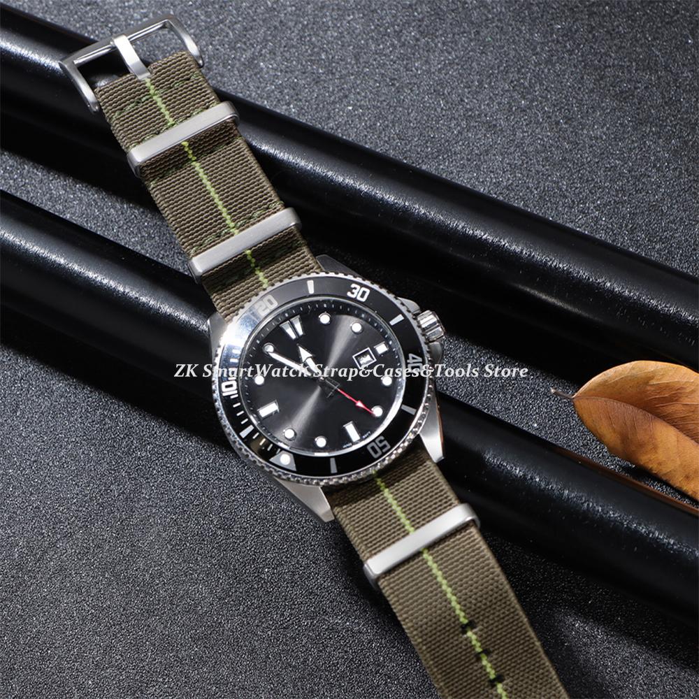 Nylon Watch Strap 18mm 20mm 22mm for Omega Military Sports Fabric Bands Elastic High-density Woven Wristband for Seiko Bracelet