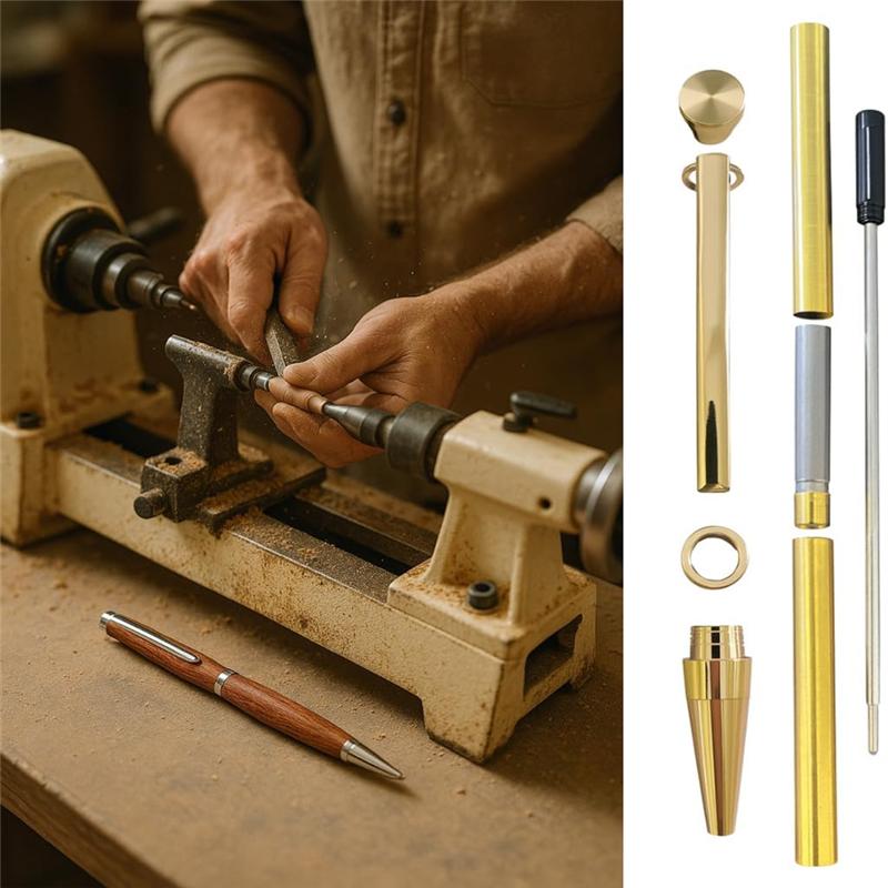 A96I-Wood Turning Twist Pen Kit-7Mm-20 Pack-Slimline Pen Kit With Refills, Brass Hardware& 5 Finishes For DIY For Lathe Projects