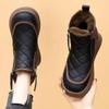 Women's Winter Chunky-Soled High-Top Snow Boots Solid-Color Short-Calf Warm Boots