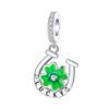 925 Silver Four Leaf Clover Pendant Green Lucky Charm Beads DIY Jewelry for Women Bracelet Making Diy
