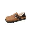 Fleece Boken shoes women's 2025 new autumn and winter women's shoes fleece retro one-pedal lazy single shoes fluffy shoes