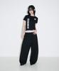 Seulliggeullou Love Emoji Check Layered Sweatpants [Black]