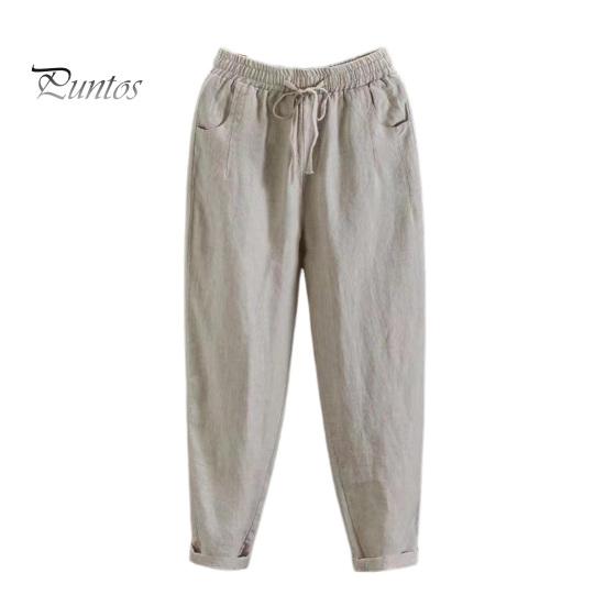 Damenhose, elastische Taille, verstellbarer Kordelzug, lässige Hose mit Taschen, lockere Passform, Haremshose, Streetwear