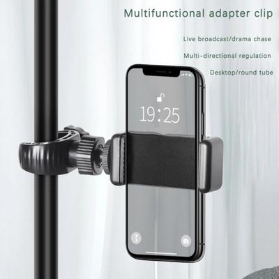 Držák na mobilní telefon Přenosný stojánek na telefon Svorka pro všechny smartphony Nastavitelný Otočný Stabilní úchop Držák telefonu pro živé vysílání Venkovní cestování