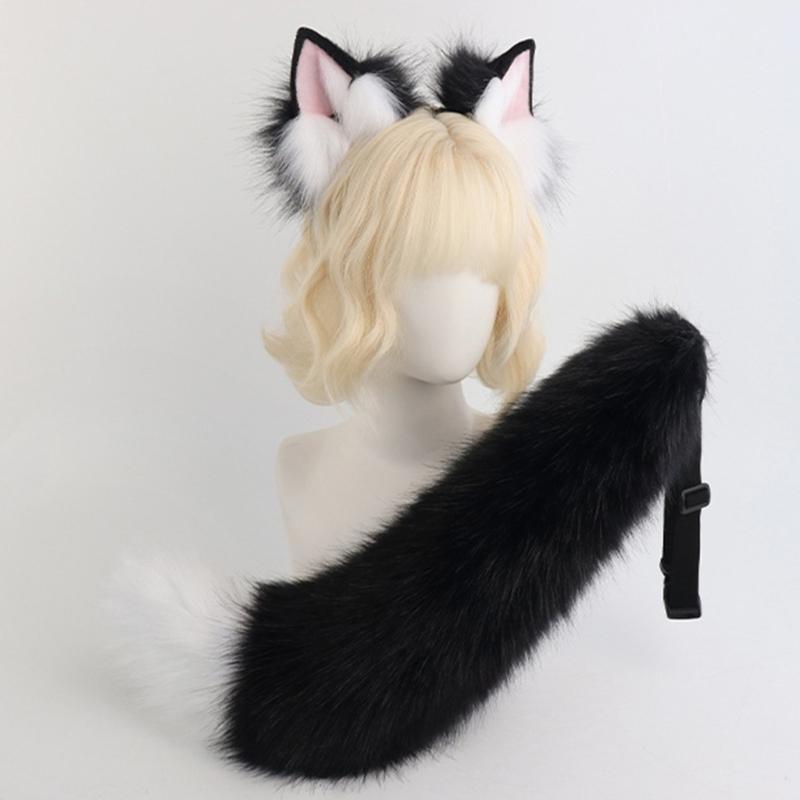 Fuchsohren-Stirnband mit Schwanz Fuchs Katzenohren und Schwanz Set Halloween Cosplay Party Fuchs Kostüm Zubehör Kind Erwachsener
