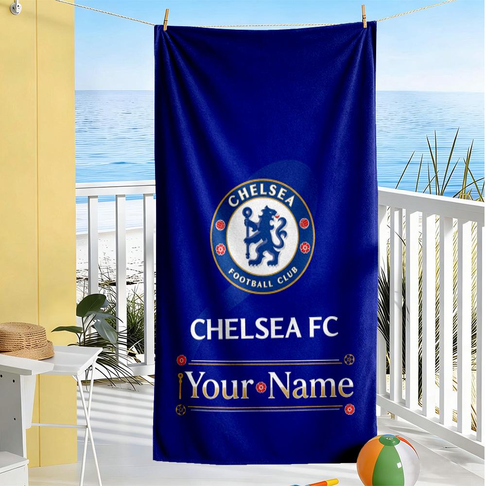 Chelsea Fc Football Player Customize Your Name Beach Towel Super Soft Microfiber Quickdry Fabric Suitable for Swimming Gym Camping Yoga Vacation
