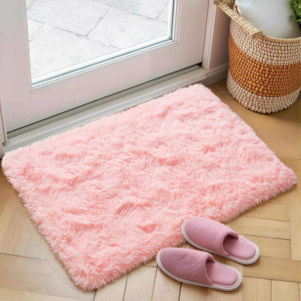 VIKAMA Shaggy Pile Entrance Carpet Soft Bedroom Dorm Bedside Rug Indoor Area Floor Mats Bathroom Doormat Home Decoration