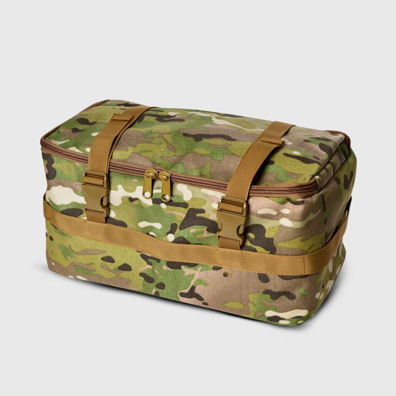 Expandable Outdoor Storage Bag with Luggage Mount, Shoe Pouch, and Sports Pocket