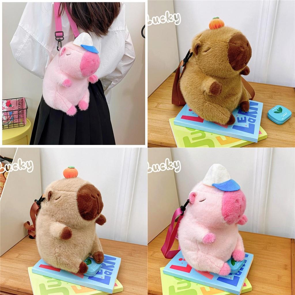 Baseball Backpack Capybara Cute Cartoon Stuffed Doll Backpack Soft Guinea Pig