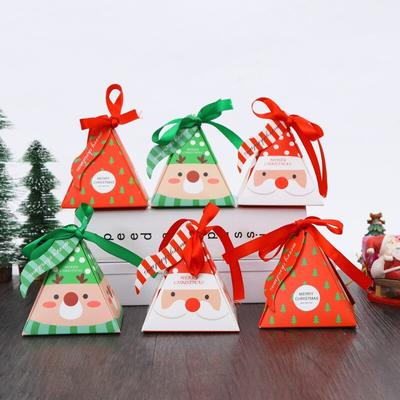 12ks vánoční dárkové krabičky, trojúhelník Vánoční balicí krabice Sněhulák Santa Claus Sobí styly Veselé Vánoce Dárková krabička na cukroví