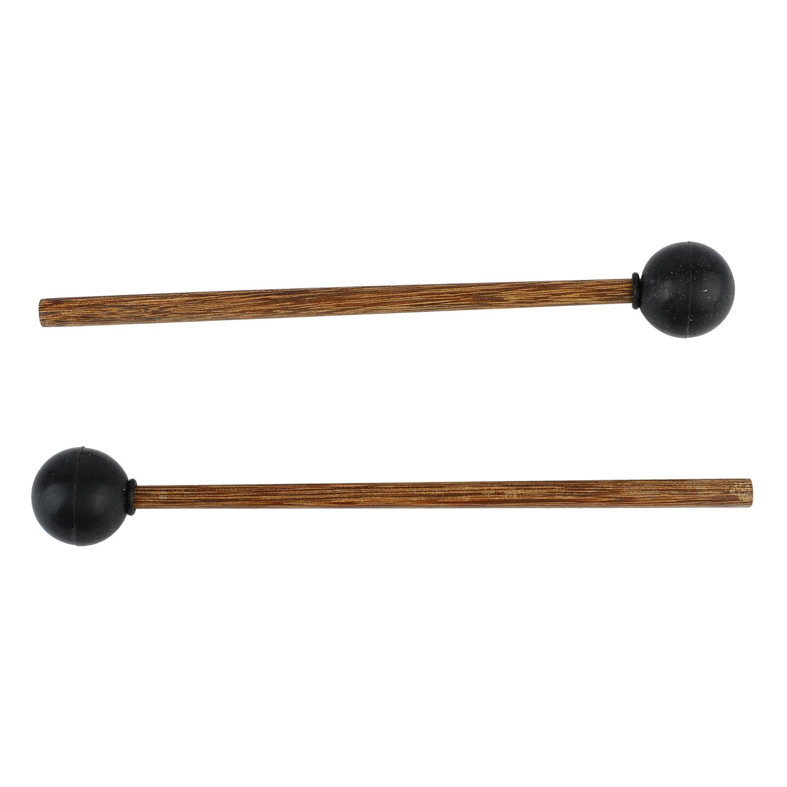 

1 Pair Drum Mallet Rubber Head Wood Handle 8in Instrument Accessory Set Kit for Playing
