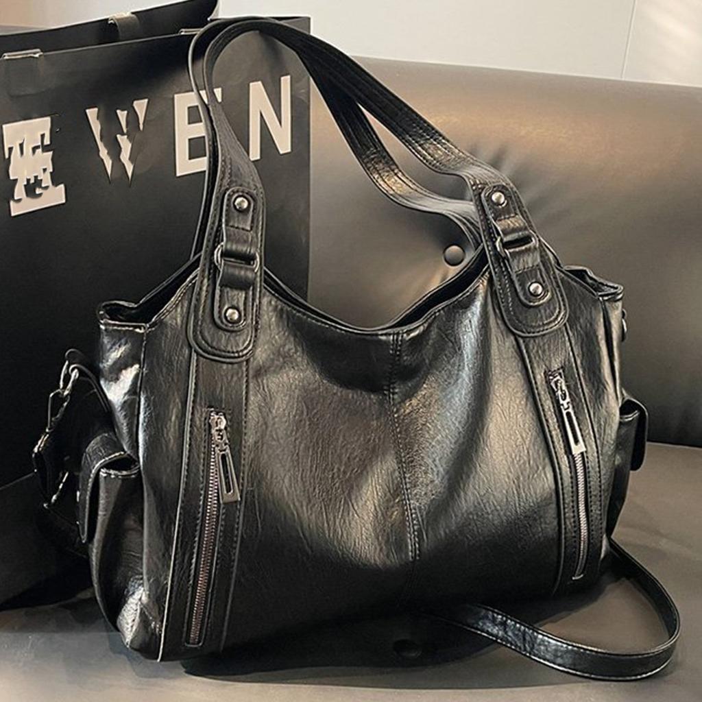 Shoulder Bag Simple Stylish PU Leather   Bag Large Capacity Handbag for Daily Use