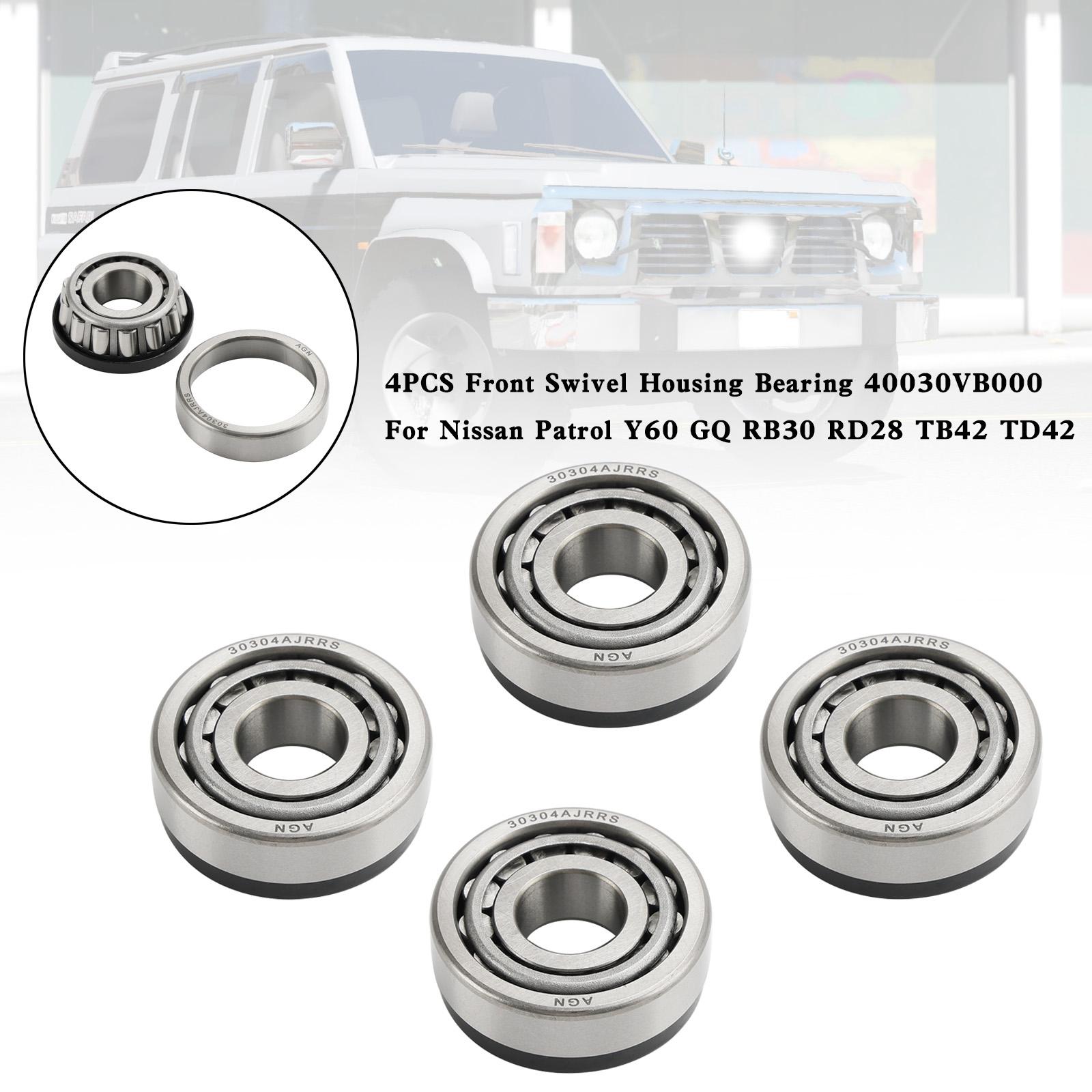 

4PCS Front Swivel Housing Bearing 40030VB000 For Nissan Patrol Y60 GQ RB30 RD28