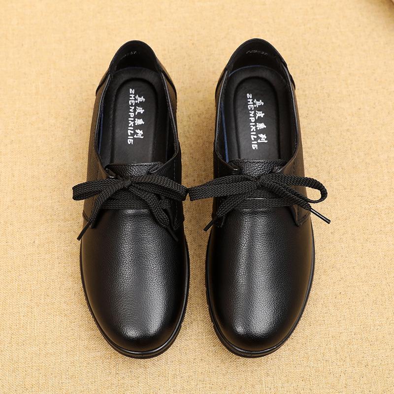 New Style Women's Single Shoes, Soft-soled Anti-slip Leather Shoes for Middle-aged and Elderly People