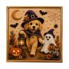 Seasonal Home Decor Projects Halloween Faux Pearl Painting Kit, Puppy Art DIY Witch Stress Relieving Hobbies Hat Bead Craft Kit for Adults And Teens,