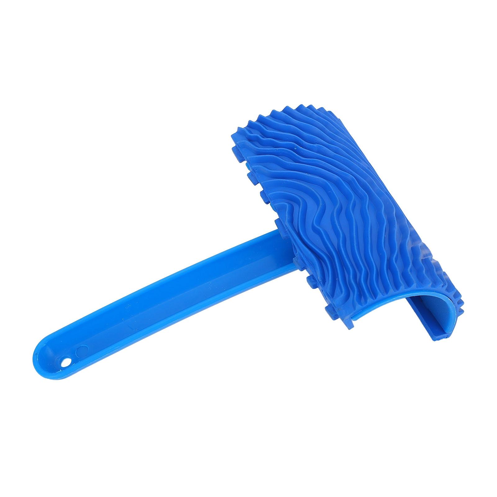 

Синий резиновый валик с эффектом древесной текстуры и ручкой, инструмент для самостоятельного декорирования стен