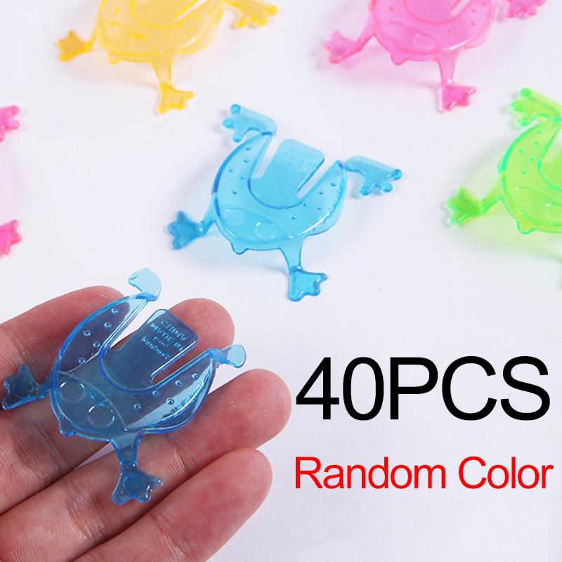 20/40/50PCS Transparent Bouncing Frogs 4.5cm Plastic Colorful Jumping Frogs Game Prizes Party Rewards Office Stress Reliever ZYF