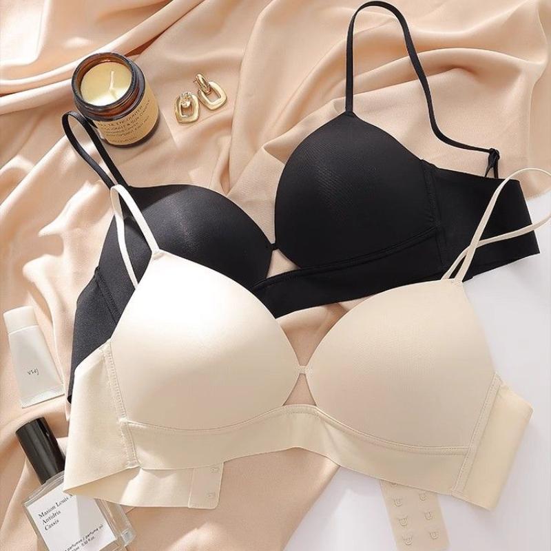 Bezešvá hluboká V tenká nařasená podprsenka bez kostic, pocit nahoty, pohodlná, beze stop