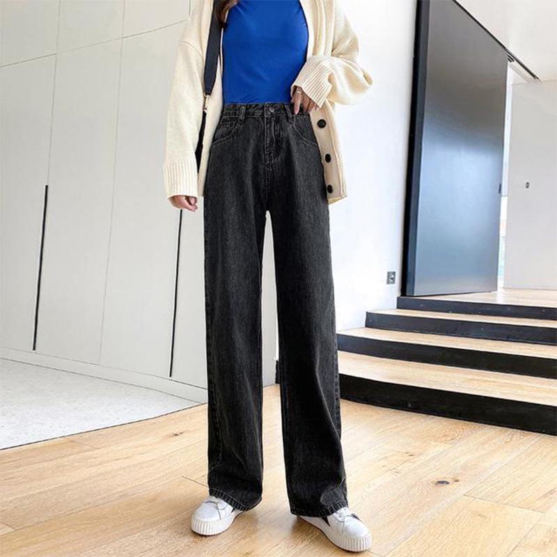 

Women s Petite High-Waisted Wide-Leg Jeans - Cropped & Floor-Length Options for Spring/Autumn 2022 X-Large черный серый