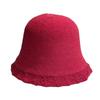 New Pure Wool Knitted Hat for Women in Autumn and Winter Gentle Lace Sweet and Fashionable Soft and Waxy Small Bucket Hat with Face