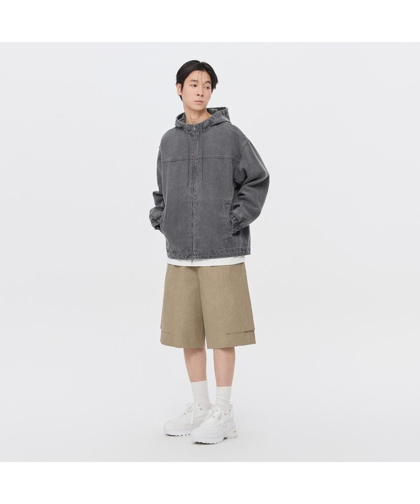 Customellow [Essentials] Gray Denim Hood Blouson C9Uam26381Gyd