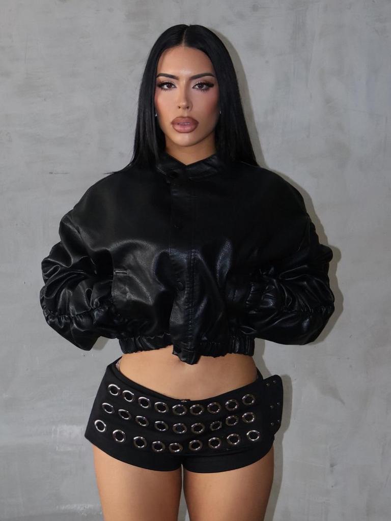 Dames Gotische Punk Uitgesneden Oogjes Eén Schouder Top & Short Set