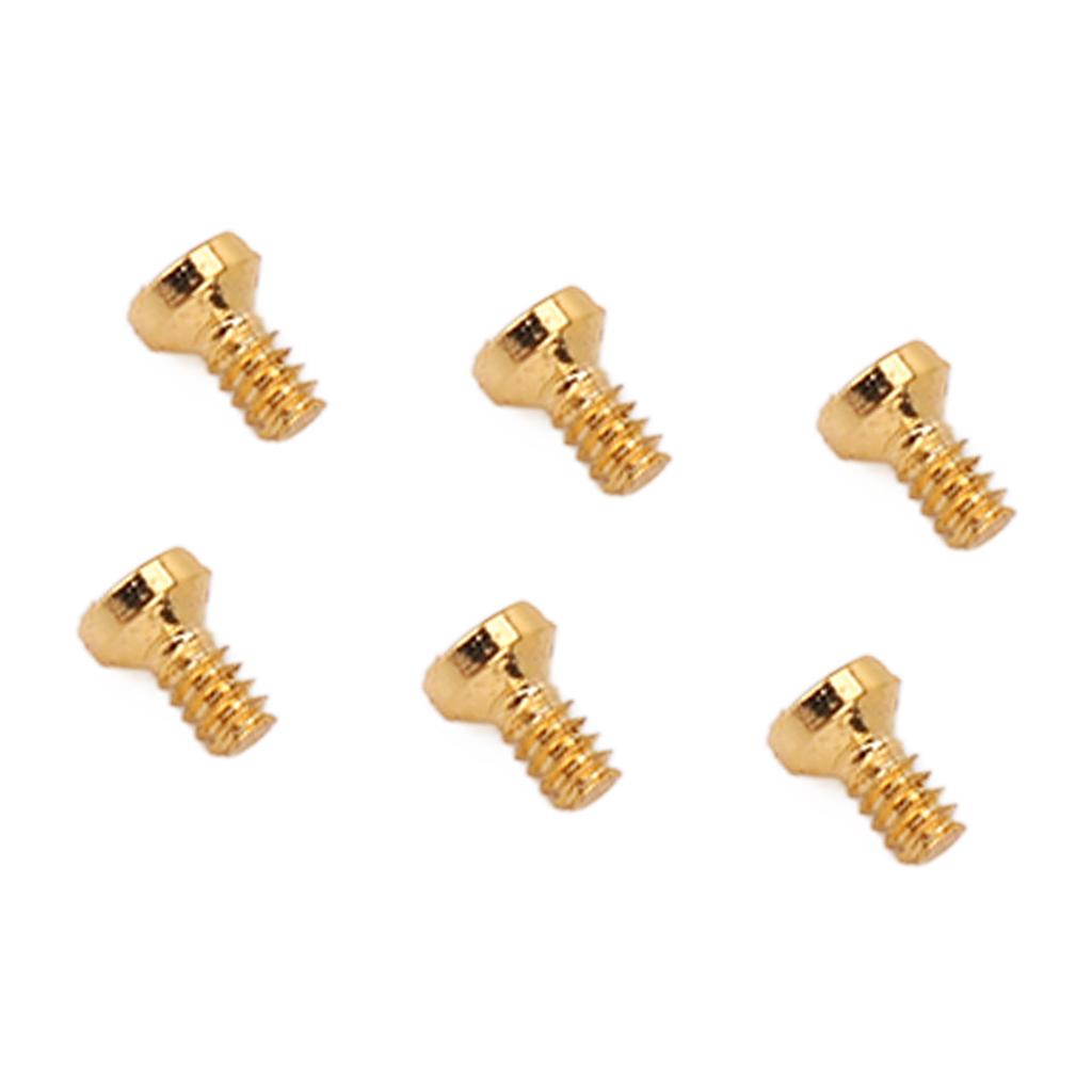 6 ks Šroub na zadní kryt hodinek Profesionální Křemenné hodinky Zadní pouzdro Drážkovaný šroub Náhradní díly Příslušenství Zlatý