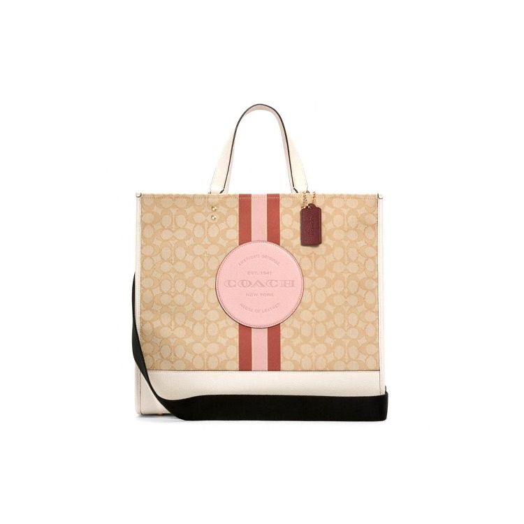 

Coach Dempsey 40 Classic Monogram Leather Tote Bag Shopping Bag Shoulder Crossbody Handbag Large Women Tote Khaki Pink C1548-IMSWZ Basic Set (Bag+Dust Bag)