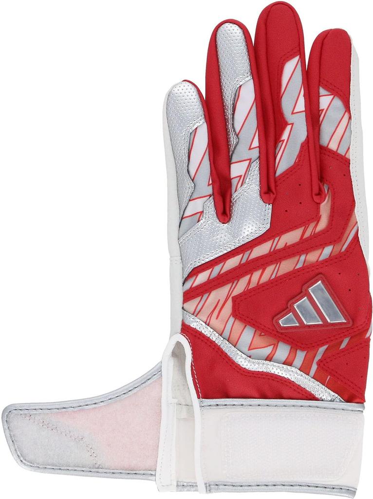 adidas Baseball Batting Red x Silver Size LBG504 Gloves, 51, Medium, (6413), L,