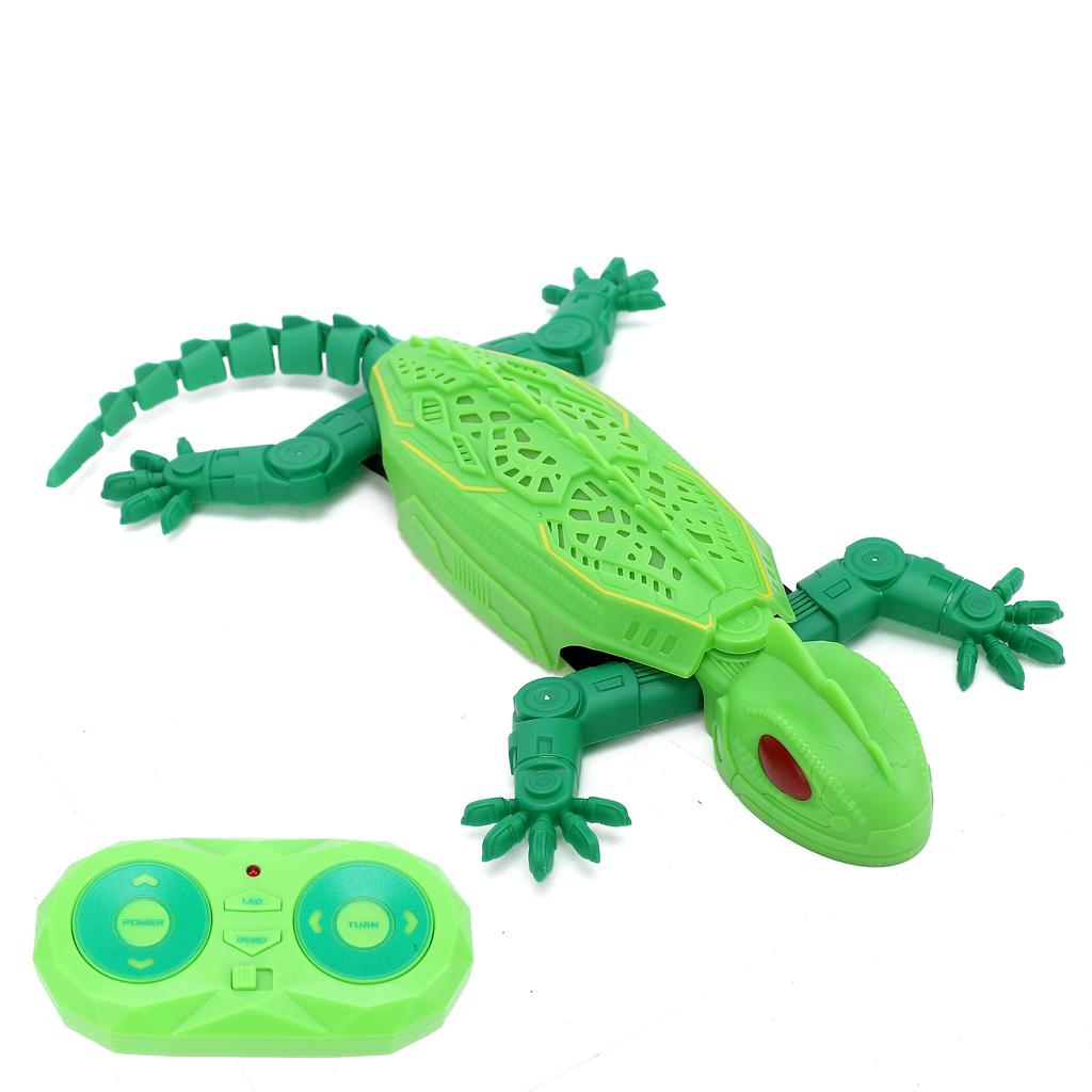 Remote Control Gecko, 2.4GHz RC Wall Crawler with LED Lights, Rechargeable Multi Mode Climbing Animal Green