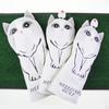 3pcs / 4pcs UT Cat Pattern Golf Hats wood top Cover, Guard Neck Cover
