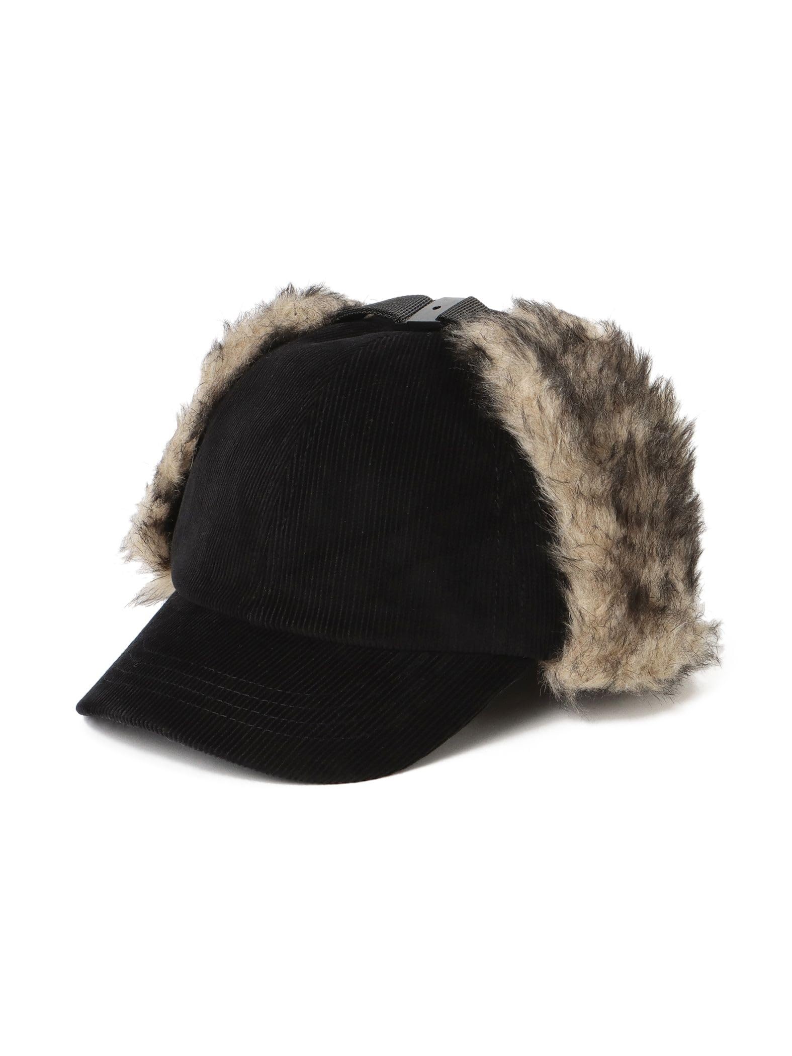 

Beams Heart Men s Ear Fur Corduroy Cap, Black/Free