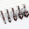 82° 5-Flute Countersink Drill Bit Set Woodworking Centering Chamfer Tool with Quick Guide Red Finish for Wood Hole Counterbore