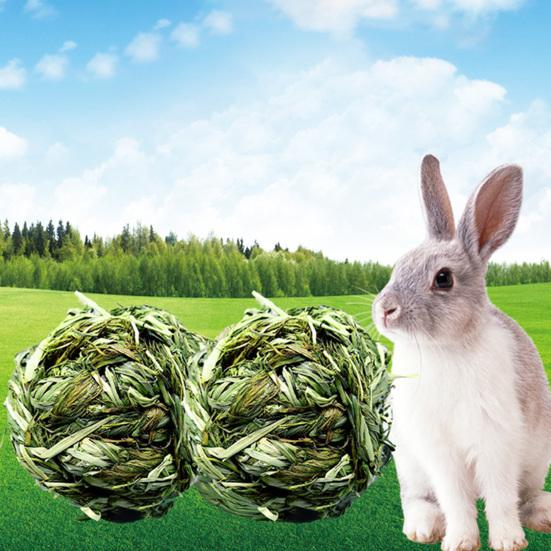 Μικρό παιχνίδι περιποίησης δοντιών για μικρά ζώα, χειροποίητο παιχνίδι ύφανσης, ψάθινη μπάλα χάμστερ κουνέλι