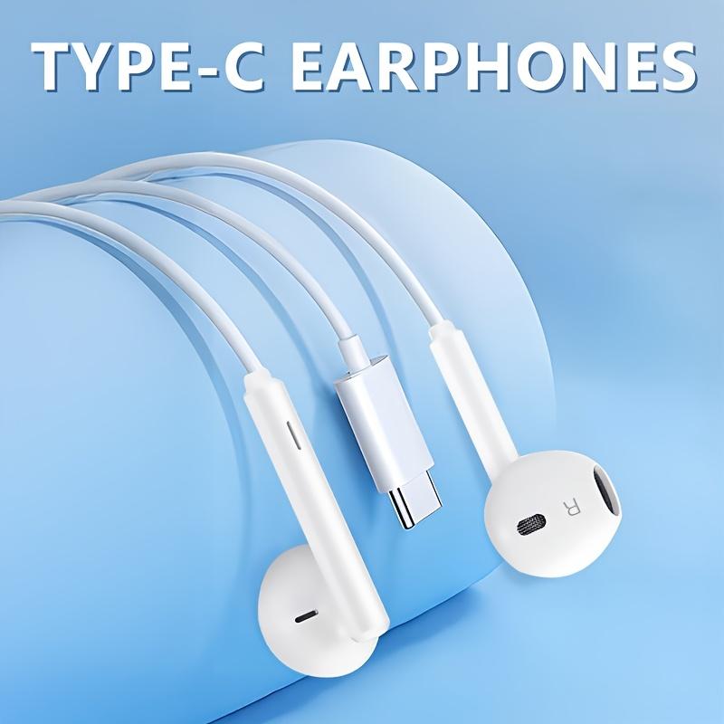 Type-c earphones wired for iPhone16/15 mobile phones in-ear iPad flat head Samsung, , vivo, OPPO. OnePlus