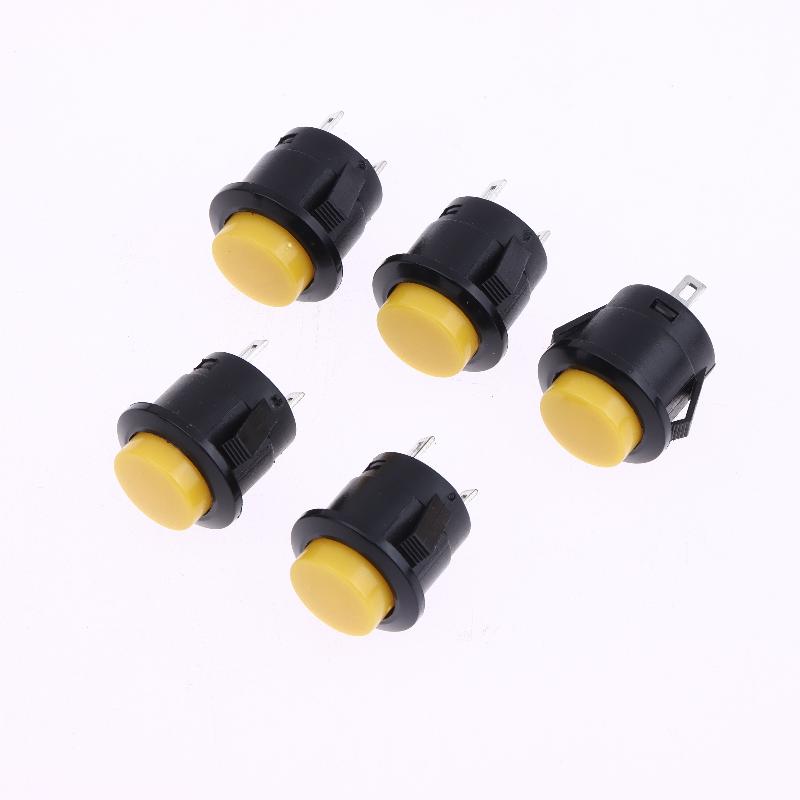 5/10 Stück Momentary Drucktaster R13-507 16mm Runder Schalter 2 Pins Ein-Aus Selbst-Rückstellung Panelmontage