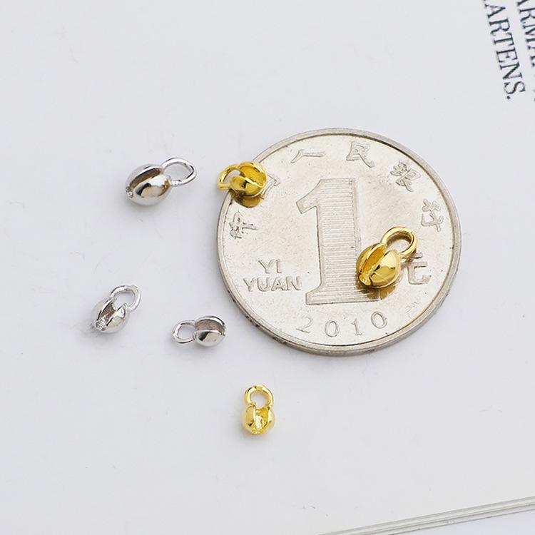 Gold-Plated S925 Sterling Silver Crescent Bead Bracelet with Open Buckle