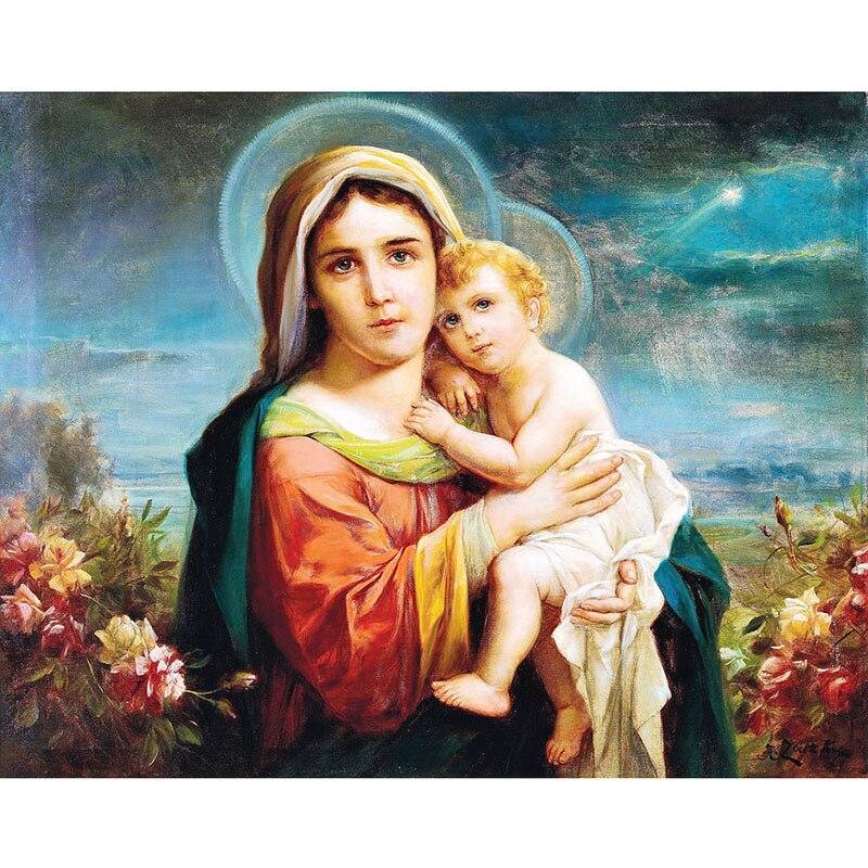 DIY Religious Icon 5D Diamond Painting Full Drill Cartoon Diamond Embroidery Cross Stitch Mosaic Rhinestone Home Decor