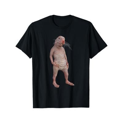 1pc Funny Naked Mole Rat Graphic Tee - Cute Animal Face Shirt for Halloween, Christmas Costumes & Casual Attire - Soft Breathable Fabric - Unisex