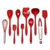 Silicone Kitchen Utensil Set: Ladle, Spatula, Scraper, Turner, Oil & Basting Brushes, Whisk, Tongs for Cooking & Baking.