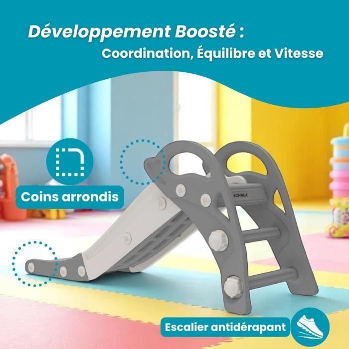 Toboggan Kohala - DEVESSPORT - Dauphin - 2 Marches Antidérapantes - 30 Kg - Gris Et Blanc