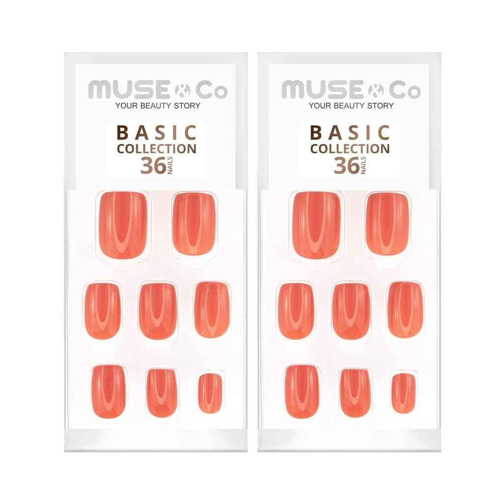 Paznokcie Press On Nails Tipsy 72 Brzoskwiniowe Kwadrat Klasyczne