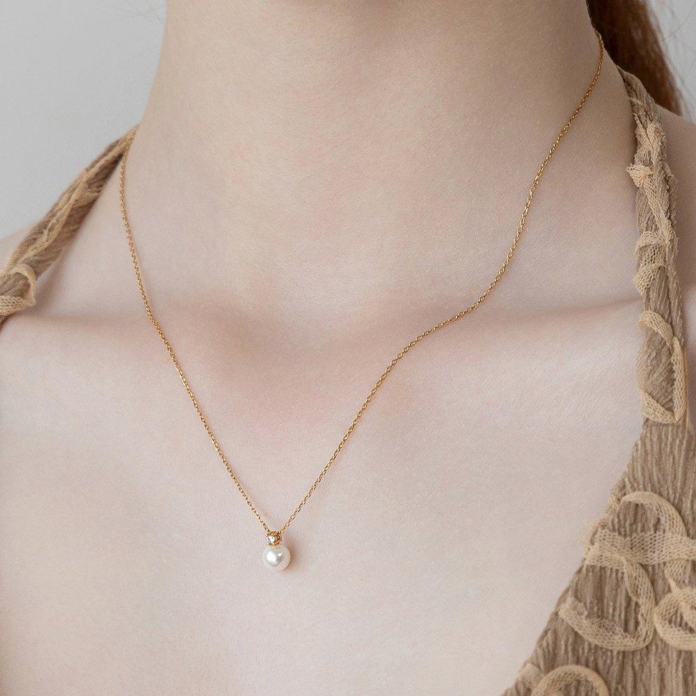 (92.5 Silver) 6mm Pearl Necklace Nz2491