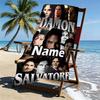 Custom Name Personalized Damon Salvatore Print Beach Towel, for Trip Camping Beach Party Home Decor, Birthday Gift for Family & Friends